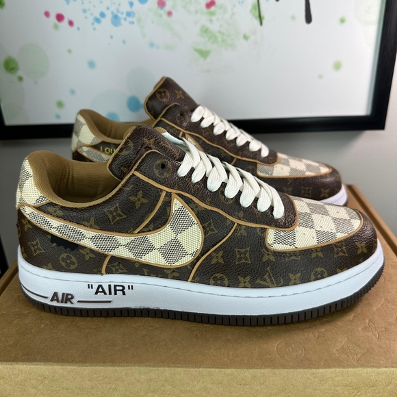 Louis Vuitton Brown and Cream Men's Sneakers - Picture 1 of 6